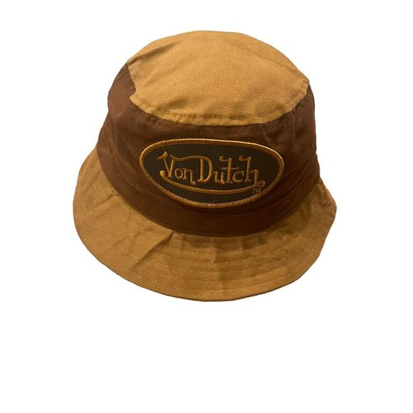 Von Dutch Embroidered Bucket Hat Brown Khaki Little Kids 21" Circumference NWOT - Picture 7 of 11